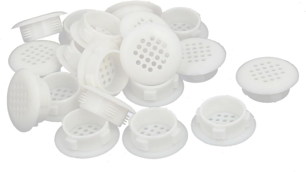 Sourcingmap Shoes Cabinet 30mm Dia Plastic Round Mesh Hole Air Vent Louver Cover 20pcs