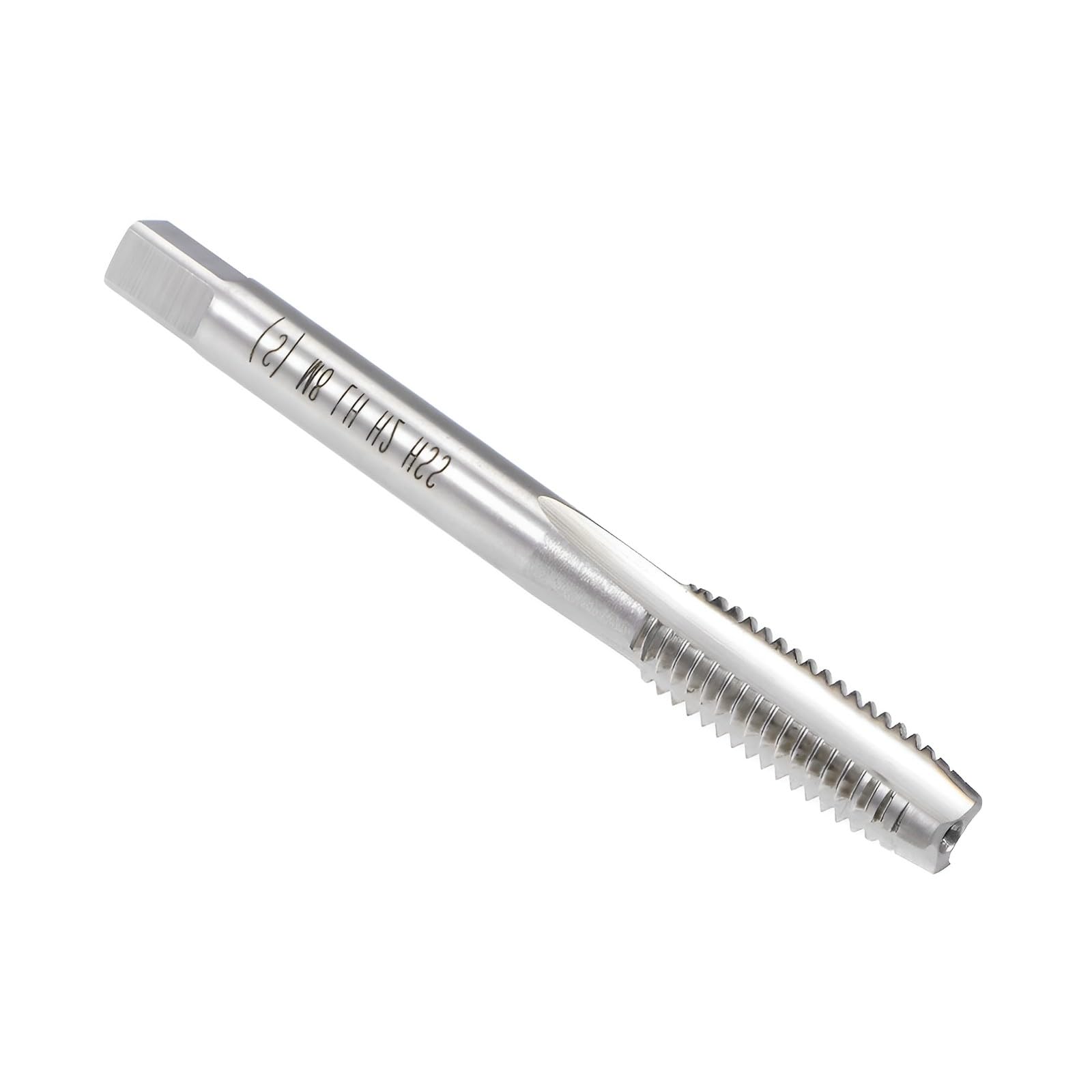 Boxonly Metric Taps M8 x 1.25mm, for Threading Machine and Electric Drills DIY, H2 HSS Ti-Coated, Right Hand Thread Plug Tap Threading Tapping Tool, 1pcs