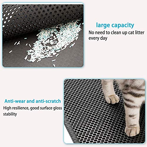 kaxionage Cat Litter Mat, 15" X 24" Kitty Litter Mat, Double