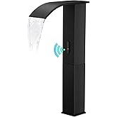 ZHIXINGKX Touchless Bathroom Sink Faucets for 1 Hole, Hands-Free Automatic Motion Sensor Faucets with Tall Body,Black Waterfall Sink Faucets for Bathroom (Tall Body, Black)