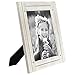 Americanflat 8x10 Picture Frame with Polished, Crystal Clear Glass - Hampton Collection - Distressed Wood Picture Frames for Tabletop and Wall Display - Aspen White