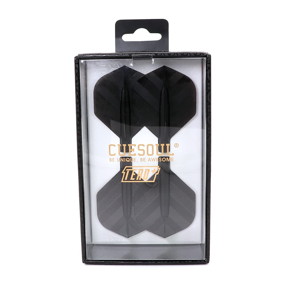 CUESOUL TERO+ AK4P Dart Flights,New Double Direction Telescopic and Rotating Dart Flights System（black）