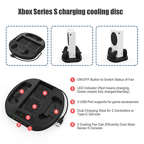 ICQUANZX Vertical Stand for Xbox Series S with Cooling Fan Xbox Series