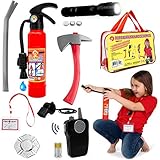 Fireman Toys Role Play Kit Great for Fireman Costume or Pretend Play Includes Fire Extinguisher Real Working Flashlight and More