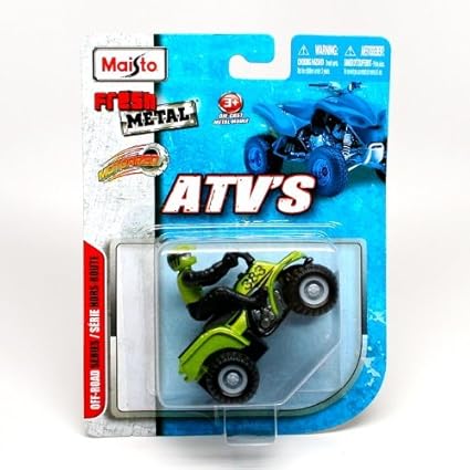Maisto Racing #383 (Lime Green) * Off-Road Series Motorized ATV * 2010 Maisto ATVs Fresh Metal Pull-