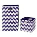 Folding Laundry Basket, Purple Chevron with Handles – High-Strength Polymer Construction – Folds for Easy Storage and Transportation