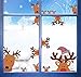 Reindeer Window Decals Double Sided Christmas Window Clings Stickers Xmas Rudolph Decals for Glass Windows Christmas Wall Decal Cartoon Deer Decal Car Sticker Xmas Party Supplies Indoor Home Decor