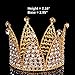 Mini Crown Cake Topper Decoration- Gold Decorations with Rhinestones and Pearls Vintage Style Royal Centerpiece for Birthdays, Quinceaneras, Weddings,Bridal/Baby Showers, Prince/Princess