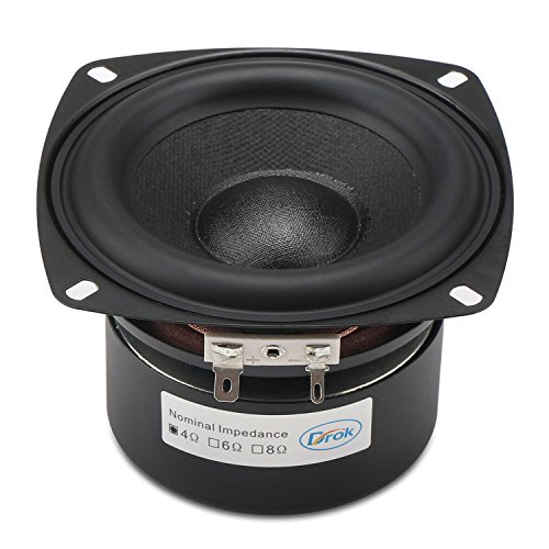 DROK 4" 4 Ohm Black Audio Speakers, 40W Anti-magnetic Car 