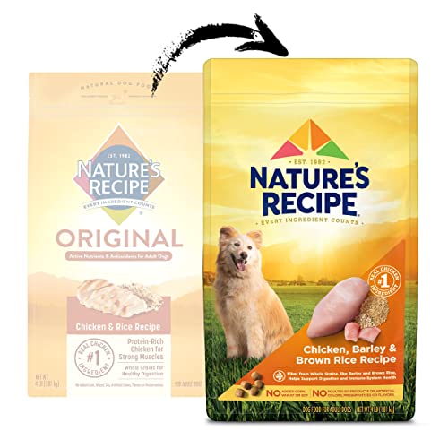 NATURE’S RECIPE DRY DOG FOOD, CHICKEN, BARLEY & BROWN RICE RECIPE, 4 LB. BAG