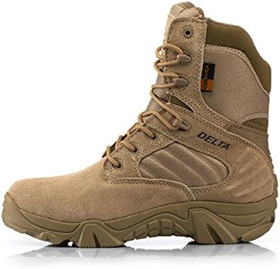 Army Male Commando Combat Desert Winter Outdoor Hiking Boots Landing Tactical Military Shoes (Size 36-46) (13, Sand)