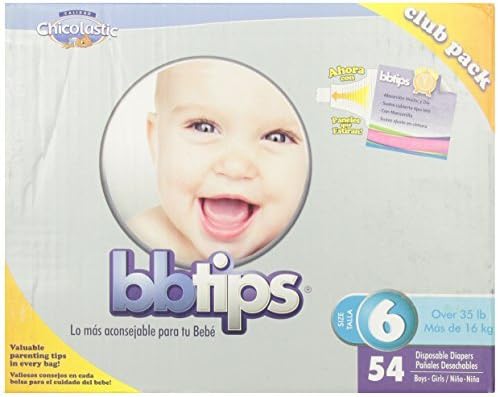 Chicolastic Bbtips Infant Disposable Ultra Diapers, XX-Large, Size 6, 54 Count by Chicolastic Bbtips
