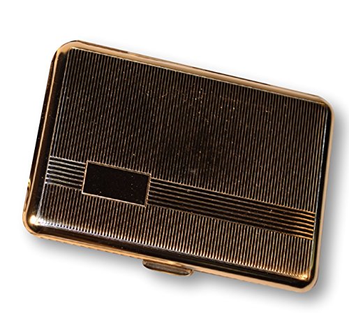 Company Chrome Plated Business Card Case with Stripe, Silver (A 1843)