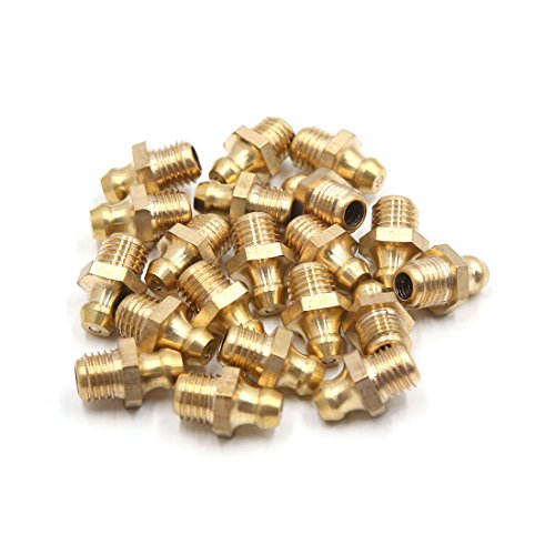 uxcell 20Pcs M8 x 1 Thread Brass Straight Grease Zerk Nipple Fitting for Car Vehicle - Thumbnail 2