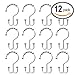 theBathMart Stainless Steel Double Glide Shower Curtain Hooks, Polished Chrome, Set of 12