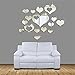 Removable 3D Wall Stickers, Bokeley Acrylic Mirror Style Heart Love Decal Vinyl Art Wall Sticker Home Decor