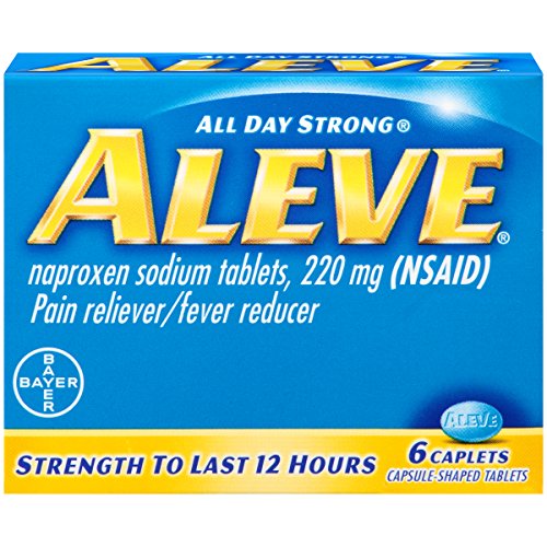 Aleve Caplets, Naproxen Sodium 220 mg (NSAID), Pain Reliever/Fever Reducer, #1 Orthopedic Surgeon Recommended, 6 Count