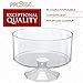 Disposable Pedestal Trifle Bowl, 3 Pack – 8” Round Clear Elegant Plastic Food and Dessert Server With Decorative Base for Buffet Tables, Parties and Events - Ultra Durable and Reusable - by Prestee