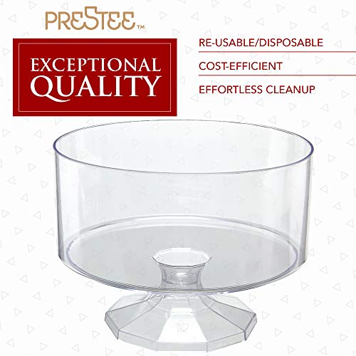 Disposable Pedestal Trifle Bowl, 3 Pack 8” Round Clear Elegant