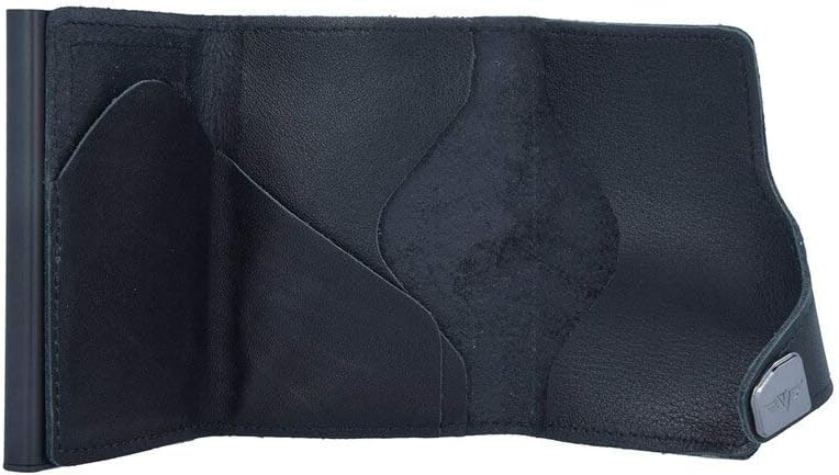 Tru Virtu® Card Holder Click & Slide Nappa Black/Black I Credit Card Holder Wallet I Card-Holder-RFID-NFC-Protection I Wallet Made of Real Italian Leather I Purse I Slim Wallet - Image 4