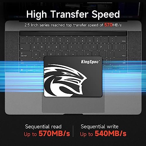 KingSpec 512GB 2.5" SATA Festplatte Intern SSD SATA 3 interne SSD 3D NAND Flash, 2.5 Zoll kompatibel mit Desktop/Laptop thumbnail 2