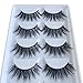 SEATTLE Eyelashes 5 Pairs Pack 3D Fake Eyelashes Mink Fur Hand-Made Dramatic Thick Crisscross Deluxe False Lashes Black Nature Fluffy Long Soft Reusable