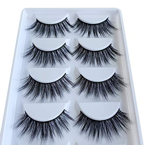 ALICROWN 3D Eyelashes Pack False Eyelashes Mink Fur Hand-Made Dramatic Thick Crisscross Deluxe Nature Fluffy Long Soft Reusable