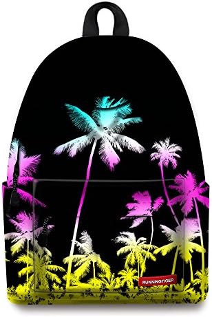 HANRUI Cool Multipurpose Backpack Shoulder Bookbag Color Printing School Bags (Coconut silhouette)