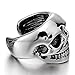 2pcs Mens Womens Stainless Steel Skull Ear Cuff Ear Clip Non-Piercing Clip On Earrings