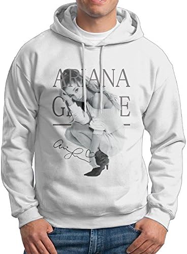 TOMM Men's Ariana Grande Hooded Sweatshirt With No Pocket White Large
