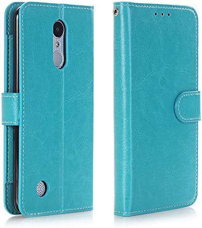 LG K20 Plus Wallet Case, LG K20 Plus Case, LG K20 V Case, Alkax Luxury PU Leather Wallet with Credit Card Slots Holder KickStand Flip Hard Folio Cover Strap Protective for LG Harmony/LG K10 2017(Blue)
