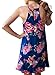 MITILLY Women's Halter Neck Boho Floral Print Chiffon Casual Sleeveless Short Dress Large Blue