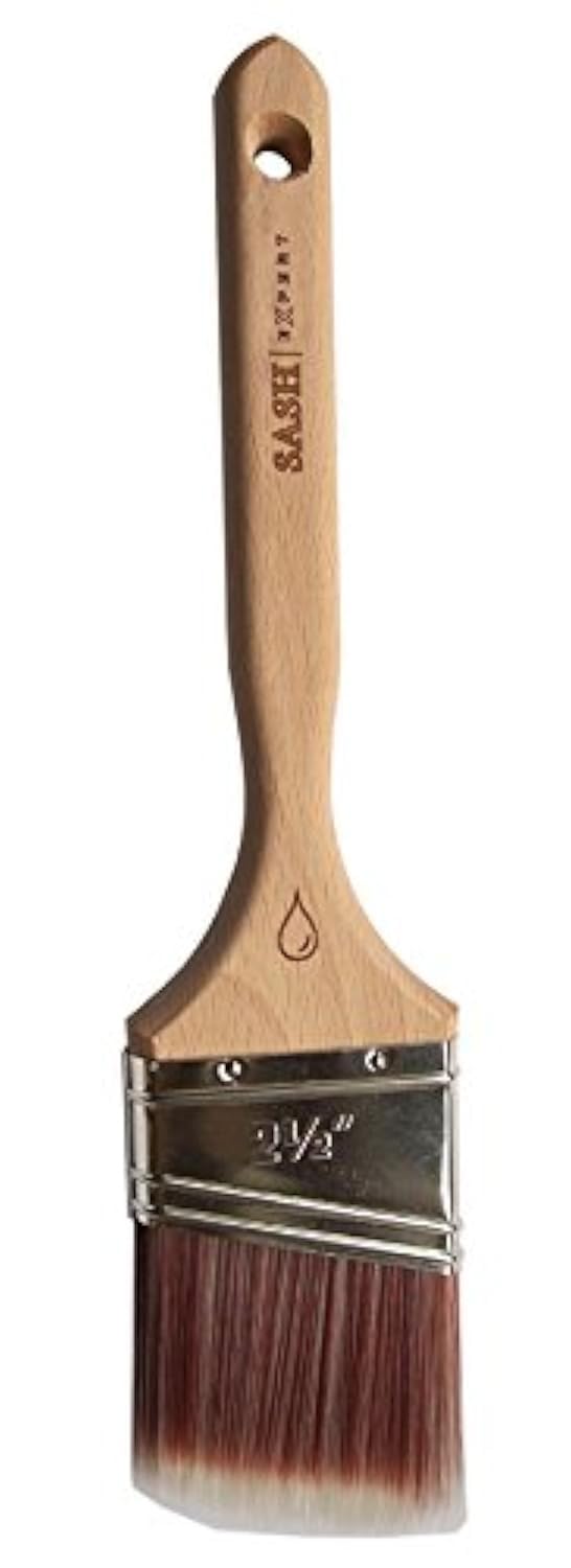 Sash Expert Flat Professional Angled Paint Brush (2-1/2") - Angle Sash Synthetic Paint Brushes - Perfect Edge Brush - Precision Angled Cutter Brush