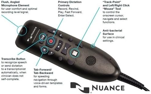 Nuance POWERMIC III, 3-FOOT Cord, NON-SCANNER Microphone 0POWM3N3-E