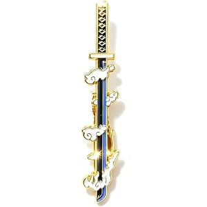 Anime Sword Enamel Tie Clips for Men, Gold-Tone, Anime Theme, Set of 9 Designs
