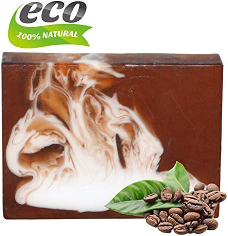 Handcrafted Soap Bar Natural Moisturizing Face Wash With Coffee &amp; Cinnamon Extracts For Face &amp; Body- With a Foaming Net