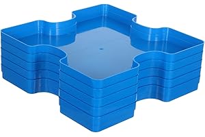 SUPVOX 5pcs Blue Puzzle Sorting Trays Stackable Puzzle Organizer Trays for Home Toy and Piece Storage
