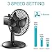 VersionTECH. Mini Oscillating Fan, Personal Portable Mini Small Desk Table Fan, AA Battery (Not Included) Operated or USB Powered, Strong Wind Power, Adjustable Head, Classic Fan for Home Office Black