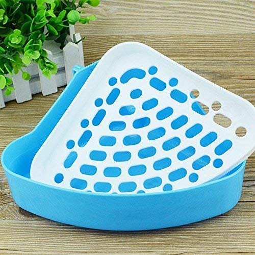 Plastic Pet Toilet, Small Animal Litter Tray Corner for Hamster Pig Rabbit Pee (Blue) - Thumbnail 3