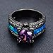 Rongxing Jewelry Opal Rings Womens Purple Amethyst Black Promise Rings Size 5-10