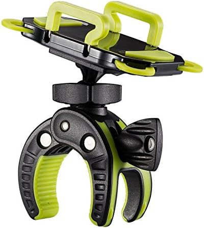 Bike Phone Mount Bicycle Holder, Universal Cell Phone Bicycle Rack Handlebar &amp; Motorcycle Holder Cradle for iPhone 6 6S 6plus 5S 5, Samsung Galaxy S3 S4 S5 S6 S7 Nexus,HTC,LG,BlackBerry,Black (green)