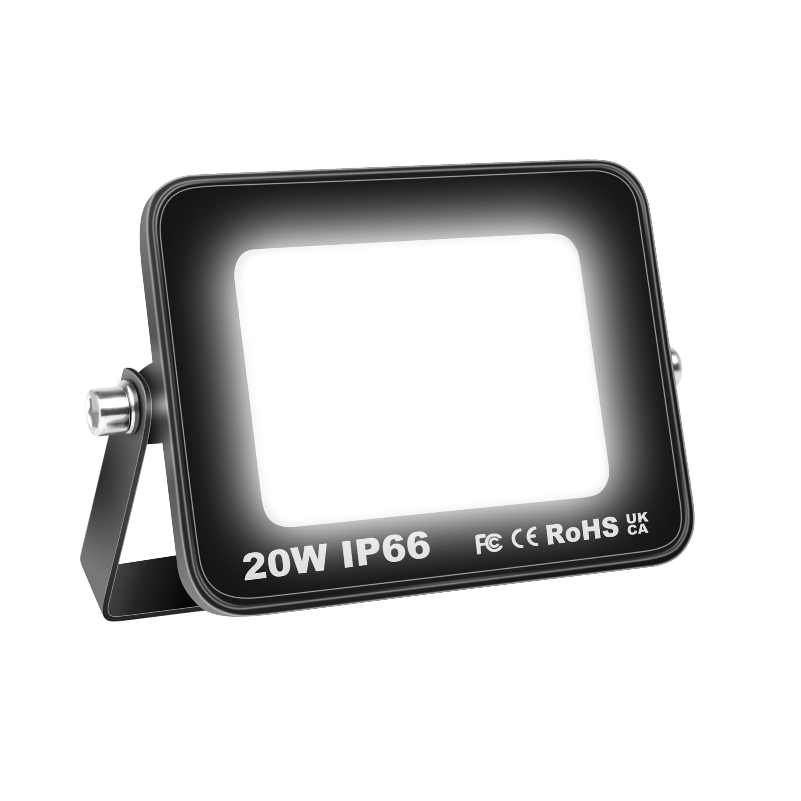 SKYWORLD 20W Outdoor LED Flood Light, 2000 Lumens Super Bright LED Floodlights, IP66 Waterproof Security Lights, 6000K Daylight White for Garden Yard Backyard Garage Lawn Patio Warehouse