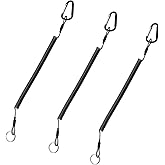 OYWOBET Black Retractable Safety Coiled Lanyard for Fishing Accessories with Aluminium Alloy Carabiner Clip