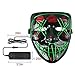 Halloween Mask Scary LED Light Up Mask for Halloween Festival Party (Green)