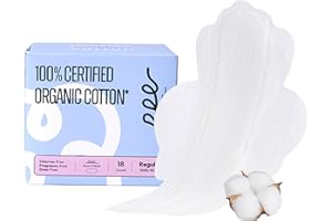 RPE LIFE 100% Organic Pads for Women, Organic Cotton Cover Pad - Regular Absorbency, Unscented, Ultra Thin Pads with Wings for Women (Regular, Size 3, 18 Count)