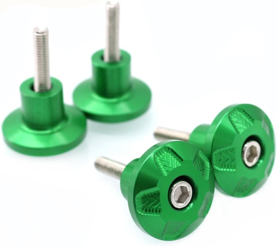Green Front Fender Frame Slider Screw Bolt Fork Protector for Kawasaki H2SX 2018 H2 2016-2018 Z900RS 2018 Z900 2017-2018 Z250 / Z250SL 2013-2017 Z300 2013-2017 Ninja 250/300 2013-2017
