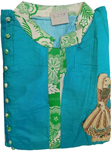 Smsaree Stylish & Designer Premium Quality Ethnic Silk Kurti For Women (Turquoise) - Thumbnail 2