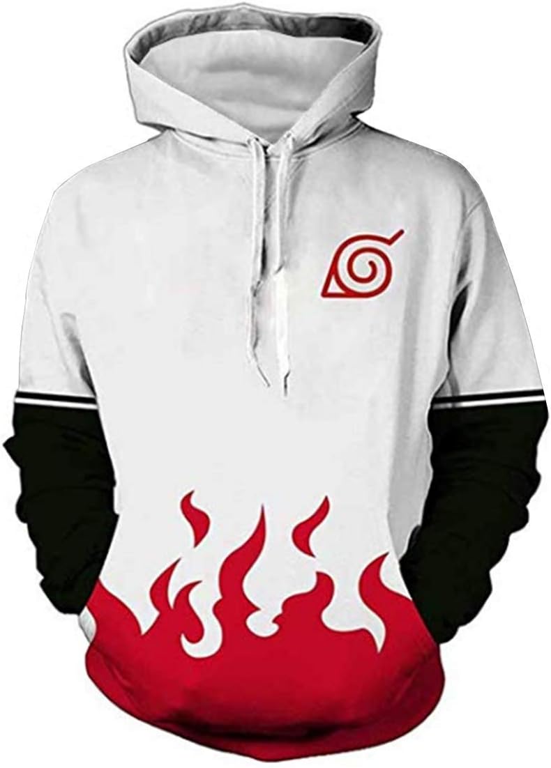 Ainuno Men 3D Printed Naruto Hoodie Zip/Pullover Anime Thin Hooded Sweatshirt