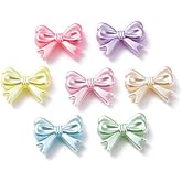 DanLingJewelry Approx 1000Pcs Random Colorful Acrylic Bow Beads Imitation Pearl Bowknot Beads for DIY Jewelry Bracelets Necklaces Making