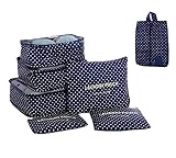 Itraveller 7 set Luggage packing Organizer-3 Travel Cubes for Packing 3 Packing Organizer Bags with 1 Shoe Bag-Travel Suitcase Organizer